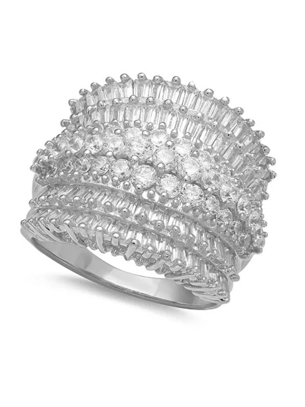 Giani Bernini Silver Multi-Row CZ Statement Ring 6
Cubic Zirconia - Picture 2 of 15
